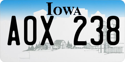 IA license plate AOX238