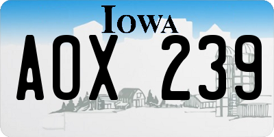 IA license plate AOX239