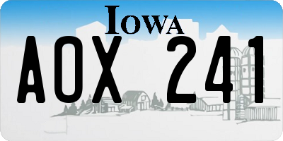 IA license plate AOX241