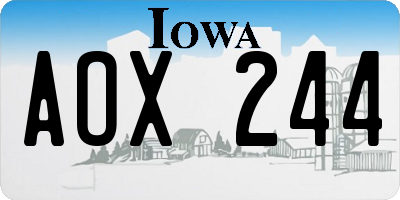 IA license plate AOX244