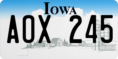 IA license plate AOX245