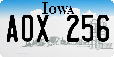 IA license plate AOX256
