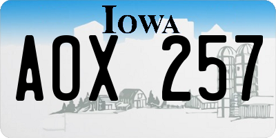 IA license plate AOX257