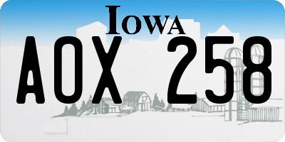IA license plate AOX258