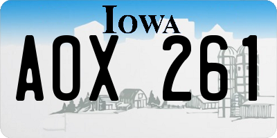 IA license plate AOX261