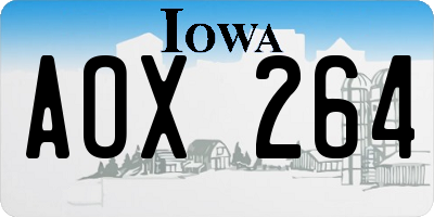 IA license plate AOX264