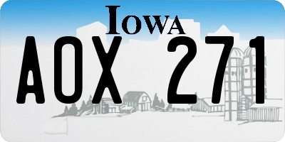 IA license plate AOX271