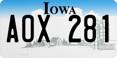 IA license plate AOX281