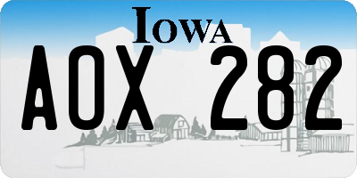 IA license plate AOX282