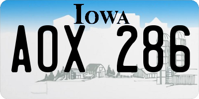 IA license plate AOX286