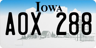 IA license plate AOX288