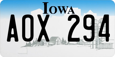 IA license plate AOX294
