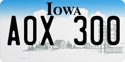 IA license plate AOX300