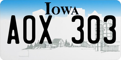 IA license plate AOX303