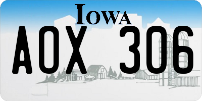 IA license plate AOX306