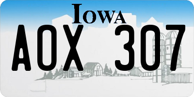 IA license plate AOX307