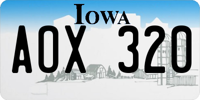 IA license plate AOX320