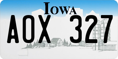 IA license plate AOX327