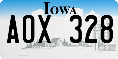 IA license plate AOX328