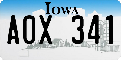 IA license plate AOX341