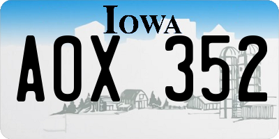 IA license plate AOX352