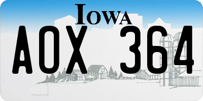 IA license plate AOX364