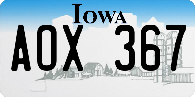 IA license plate AOX367