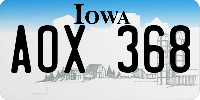 IA license plate AOX368