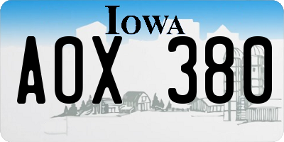 IA license plate AOX380
