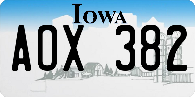 IA license plate AOX382