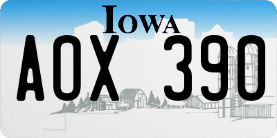 IA license plate AOX390