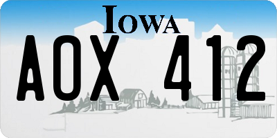 IA license plate AOX412