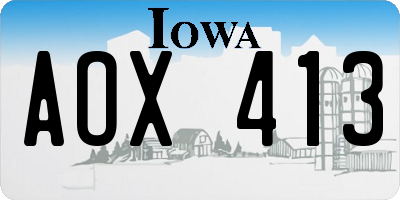 IA license plate AOX413