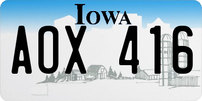 IA license plate AOX416