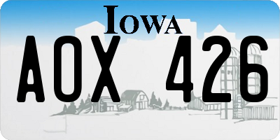 IA license plate AOX426
