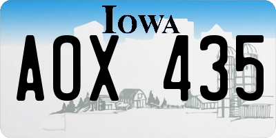 IA license plate AOX435
