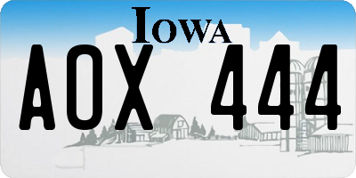 IA license plate AOX444