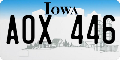 IA license plate AOX446