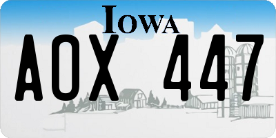 IA license plate AOX447