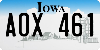 IA license plate AOX461