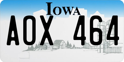 IA license plate AOX464