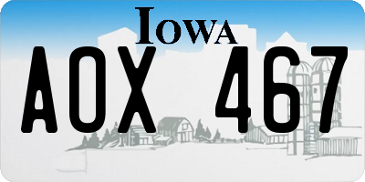IA license plate AOX467