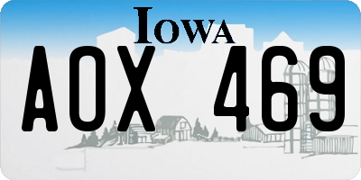 IA license plate AOX469