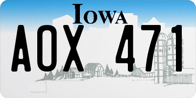 IA license plate AOX471