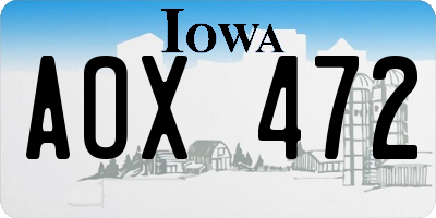 IA license plate AOX472