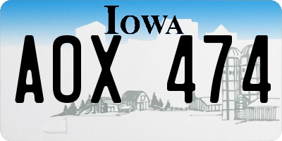 IA license plate AOX474