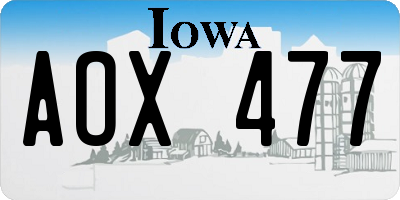 IA license plate AOX477