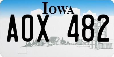 IA license plate AOX482