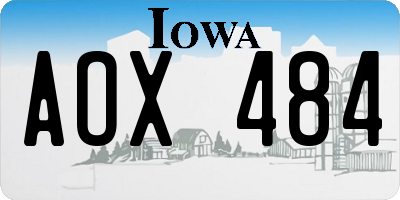 IA license plate AOX484