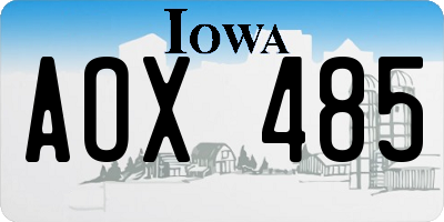 IA license plate AOX485